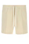 Tom Ford Men Ivory Satin Bermuda Shorts