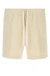 Tom Ford Men Ivory Satin Bermuda Shorts