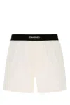 Tom Ford Ivory Stretch Silk Boxer In White