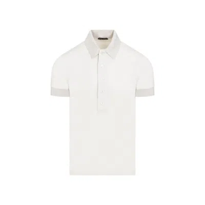 Tom Ford Ivory Viscose Polo In White