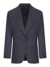 Tom Ford Single Breasted Wool Flannel Jacket With Stripes
