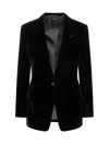 Tom Ford Wool-blend Velvet Blazer In Black