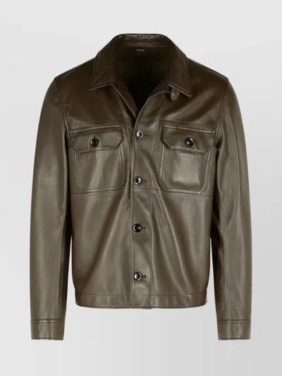 Tom Ford Jacket Leather Chest Pockets