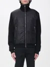 Tom Ford Black Solid Mock Collar Jacket In Black