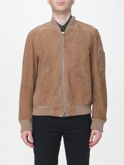 Tom Ford Suede Lambskin Jacket In Brown