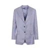 Tom Ford Purple Soft Fluid Twill Boyfriend Jacket In Multicolor