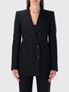 Tom Ford Black Harringbone Wool Double-breasted Tailored Jacket In Black