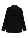 Tom Ford Four Pocket Collared Twill Jacket In Black