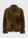 Tom Ford Fur Short Jacket Belted Waist In Green