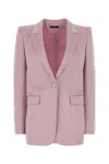 Tom Ford Powder Pink Cotton Blend Blazer In Pink