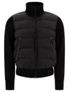 Tom Ford Mens Black Hybrid Funnel-neck Shell-down Knitted Jacket
