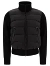 Tom Ford Mens Black Hybrid Funnel-neck Shell-down Knitted Jacket In Black