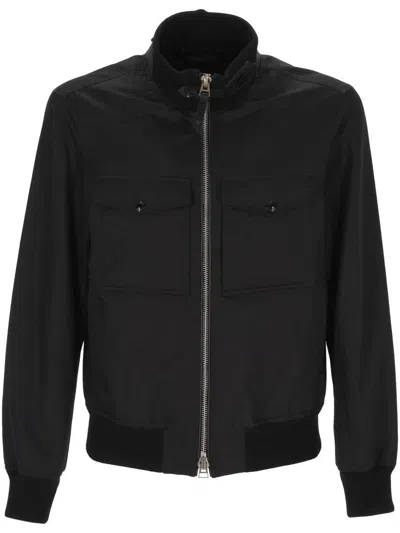 Tom Ford Bomber Jacket With Front Zipper In Black