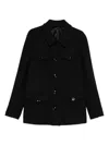 Tom Ford Four Pocket Collared Twill Jacket In Black