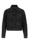 Tom Ford Denim Jacket With Long Sleeves And Adjustable Waist Tabs In Black