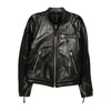 Tom Ford Leather Biker Jacket Stand Collar Zips In Black