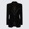 Tom Ford Single-breasted Velvet Blazer In Black