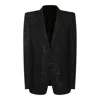 Tom Ford Single-breasted Wool Blend Crepe Jacket With Sequins In Black