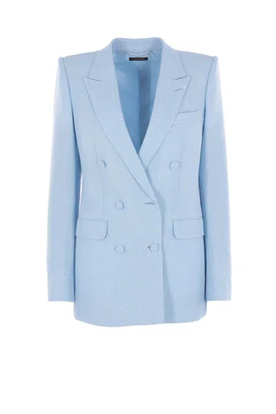 Tom Ford Double-breasted Blazer In Blue