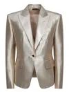 Tom Ford Tailored Gold Lurex Wool Jacket In Grey
