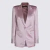 Tom Ford Satin Blazer With Notched Lapels And Pockets In Pink