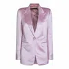 Tom Ford Satin Blazer With Notched Lapels And Pockets In Pink