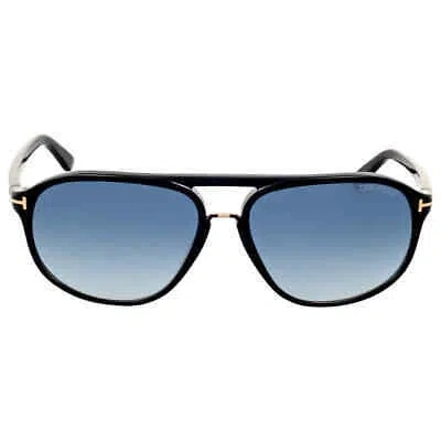 Pre-owned Tom Ford Jacob Green Gradient Pilot Sunglasses Ft0447 01p 60 Ft0447 01p 60