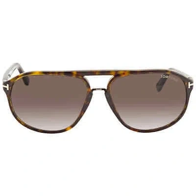Pre-owned Tom Ford Jacob Smoke Gradient Pilot Men's Sunglasses Ft0447 52b 60 In Gray