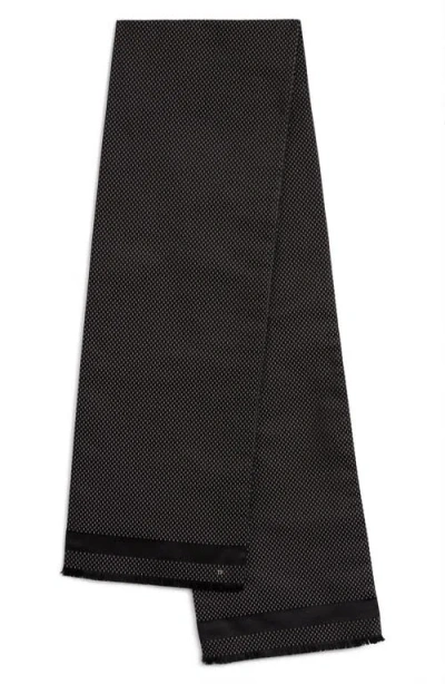 Tom Ford Jacquard Dash Mulberry Silk Scarf In Brown