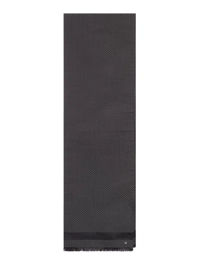 Tom Ford Jacquard Silk Scarf In Black