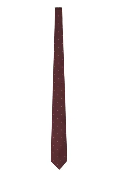 Tom Ford Jacquard Silk Tie In Burgundy