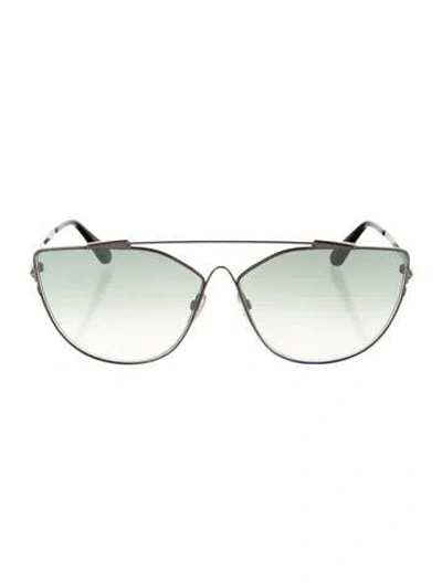 Pre-owned Tom Ford Jacquelyn 02 Cat-eye Sunglasses In Silver