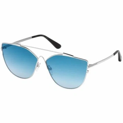 Pre-owned Tom Ford Jacquelyn Women's Sunglasses W/blue Mirrored Lens Ft0563 18x