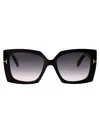 Tom Ford Square-frame Sunglasses In 01b Nero Lucido / Fumo Grad