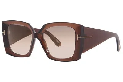 Pre-owned Tom Ford Jacquetta Tf921 48g Sunglasses Women's Transparent Brown/brown 60mm