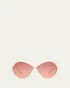 Tom Ford Jada Acetate Butterfly Sunglasses In Shiny Ivory Burgundy