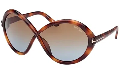 Pre-owned Tom Ford Jada Butterfly Sunglasses(ft1070s In Brown/brown (ft1070s/53f)