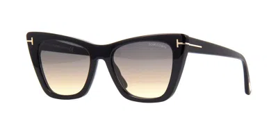 Pre-owned Tom Ford Jada Ft 1070 Shiny Black/grey Shaded (01b) Sunglasses In Grey Brown Shaded