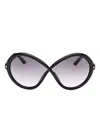 Tom Ford Jada Smoke Gradient Butterfly Ladies Sunglasses Ft1070 01b 68 In Black