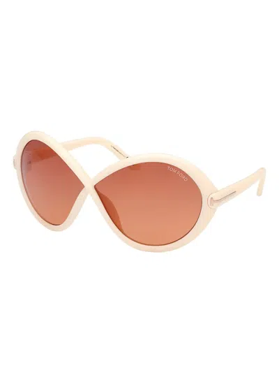 Tom Ford Jada Round-frame Sunglasses In Neutral