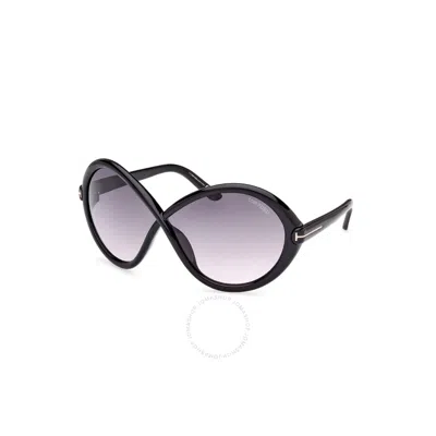 Tom Ford Jada Smoke Gradient Butterfly Ladies Sunglasses Ft1070 01b 68 In Black