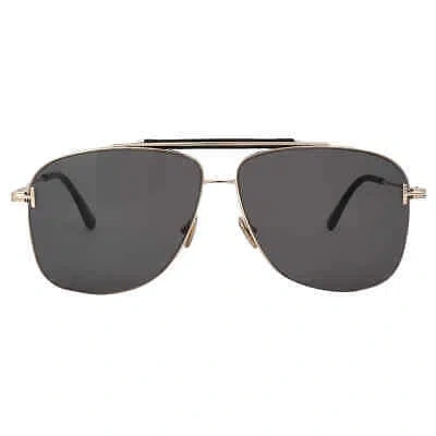 Pre-owned Tom Ford Jaden Smoke Navigator Men's Sunglasses Ft1017 28a 60 Ft1017 28a 60 In Gray