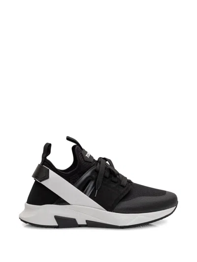 Tom Ford Jago Leather Sneakers In Black