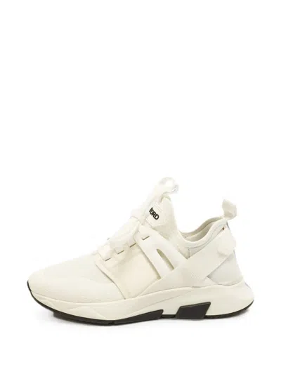 Pre-owned Tom Ford Jago Mesh Sneakers In Neutral