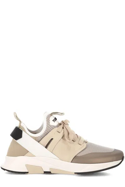 Tom Ford Mens Beige Jago Mesh-woven Low-top Trainers | ModeSens