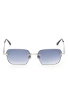Tom Ford Jake 54mm Gradient Rectangular Sunglasses In Metallic