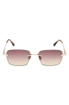 Tom Ford Jake 54mm Gradient Rectangular Sunglasses In Gold