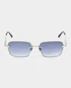 Tom Ford Jake 54mm Gradient Rectangular Sunglasses In Blue