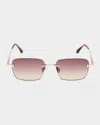 Tom Ford Jake 54mm Gradient Rectangular Sunglasses In Gold