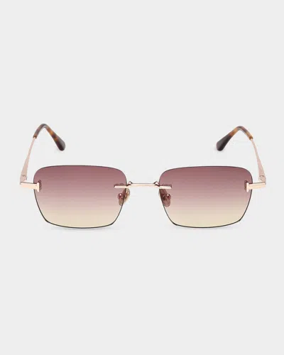 TOM FORD JAKE 54MM RECTANGULAR SUNGLASSES